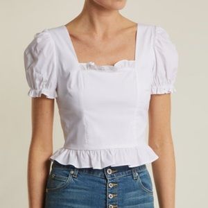 Staud “Anna” white poplin blouse
